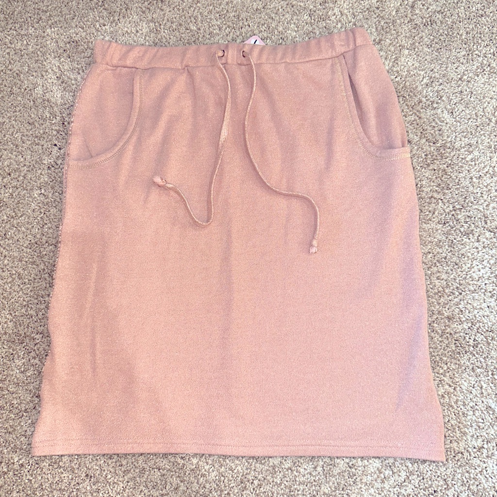Junie Blake Pink Glittery Women’s Skirt Ties In The Front With Pockets Size L